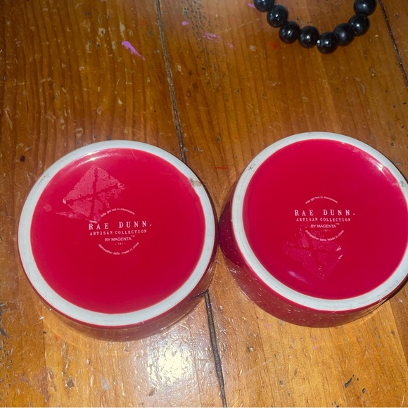 Rae Dunn ~ JOLLY & JOY ~ Set of 2 ~ Holiday Pet Dog Cat Bowls (4 Inches each) - Picture 7 of 7